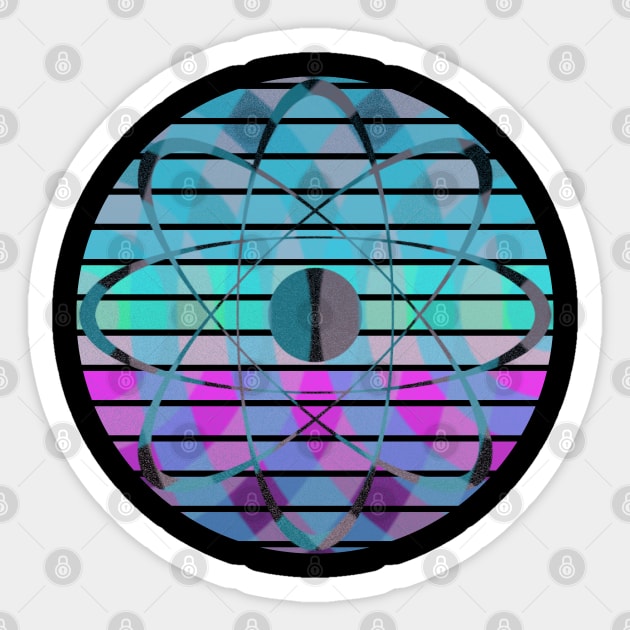 Retro-futuristic atom Sticker by Sarcastic101